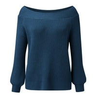 Wozhidaoke dukserica za žene O-izrez batwing rukave labavi pleteni pulover džemper Jumper vrhovi dugih