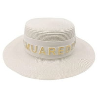 Guvpev ženska široka slamna panama valjana šešir disketa na šeširu plaža sunčanica - bež, jedna veličina
