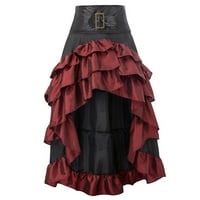 Ichuanyi Zimska klirenca Middl Žene Ages Ruffles Punk Gothic SPLICING Nepravilna odjeća-duljina Cupcake suknja
