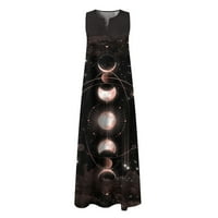 Ljeto plus veličina Longuette Haljine za žene casual v izrez Graphic Kaftan haljina labava duljina maxi