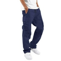 Entyinea teretne hlače za muškarce pamučne teretne pantalone sa džepovima mornarice m