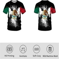 Drvo Ležerne prilike 3D Meksiko zastava Digitalni ispis majica okrugli vrat muški majice