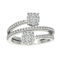 Araiya 10k bijeli zlatni dijamantni prsten, veličina 6.5