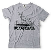 Hej vegetarijanci Smiješna košulja Moja hrana Poboljstva na vašoj hrani Funny Deer majica Antiverski tees