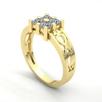0.15carat Round Cut Diamond Muns Classic Angažman za angažman prsten od 18k ruža, bijelo ili žuto zlato