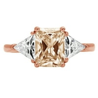 2.82ct smaragdni rezani šampanjac simulirani dijamant 18k ruža zlatna godišnjica angažmana kamena prstena veličine 7