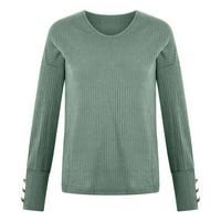 Ženska zimska odjeća Turtleneck Pleteni džemper džemper s dugim rukavima Elegantni vrhovi Mint Green
