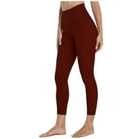Xiuh casual pantalone ženski visoki struk čvrste boje uska fitness joga hlače skrivene joge hlače široke pantalone za noge crveno xxl