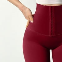 Ženske joge hlače Tummy Control plijen gamaše vježbanje trčanja Hlače joga kratke hlače crvene l