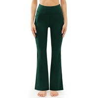 Dyfzdhu Stretchy joga hlače za žene vježbanje gamaše fitness sportski trčanje joga hlače zeleno xl