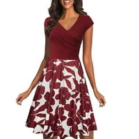 DNDKilg ženske haljine Ljetna organza cvjetni print vjenčani ball malta mamur haljina koktel haljina