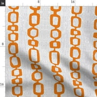 Pamuk Satens Stolcloth, 70 kvadrat - atomski sredina stoljeća narančasta siva modernog ispisa mod retro