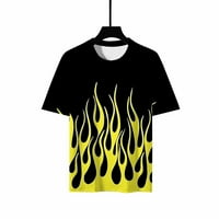 Majice za muške kratki rukav 3D plamen otisnut okrugli vrat trening sport casual grafički pulover majice