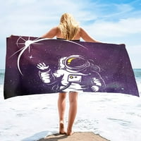 Ručnik za plažu astronaut za djecu ručnik za ručnik mikrovlakana za ručnik za ručnik za ručnik za ručnik za suhe plaže Besplatno pokrivač za vanjsku svemirsku zabavu