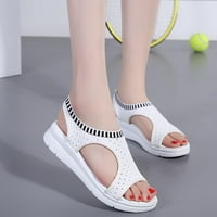 Sandale platforme za ženske riblje usta casual sportski klinovi Ljetne klizne sandale bijeli