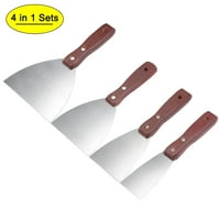 Uxcell sečiva od nehrđajućeg čelika sa drvenim ručicama Putty noževi Strugač za boju 4in set