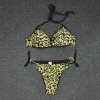 Ženska ljetna modna seksi ispisana V-izrez Halter Bikini kupaći kostimi Chmora