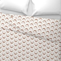 Cotlow Cover Saten Duvet, Twin - Cvjetni jelen Vrt bijeli cvijeće Pastel Woodland Antlers Baby Wedder Print posteljina od kašike