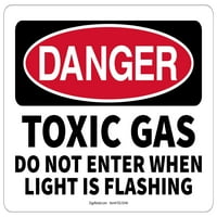 Sigurnosni znak opasnosti Toksični plin ne ulazi kada svjetlost treperi