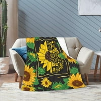 Sunflower ćebe Mekani runo baca pokrivači ugodno nejasno tople flanelne ćempene za žene djevojke dječake djeca za kauč kauč na kauču Sve sezone Pokloni 50 x40