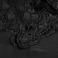 Ženske vrhove bluza Čvrsta kratkih rukava Ležerne dame Modni V-izrez ljeto crni 4xl
