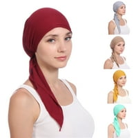 Muslimanska hidžab kapu sakrivena zakrivljena puna kapa dva repa nacrtana pamučna pulover kapa
