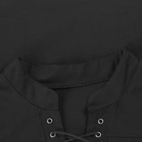 Muški V-izrez Vintage čičak kravata kratkih rukava Gotska majica crna + l