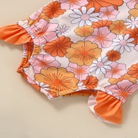 Bagilaanoe Toddler Baby Girl Jednodijelni kupaći kostim cvjetni kostimi s dugim rukavima kupaći kostimi + plivanje 3T 4T 5T Dječji ruff bate