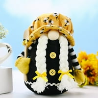 Okrugla dno plišana kolekcija Početna Seoska kuća Kuhinja Bumble Bee Gnomes Švedski proljetni ukrasi Med Bee Chef Hat