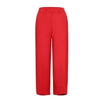 Ženske pantalone džepove elastične prozračne pantalone Labavi elastični struk hlače od pune boje mint