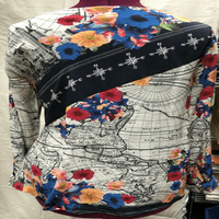 Nicole Miller Artelier Multicolor Map Scarf asimetrična bluza, američki sitni