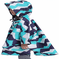 Dječja kiša Poncho jakna s kapuljačom kiše, nebesko plava, XL