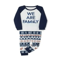Božićna porodična roditelj-dječji odijelo s dugim rukavima Patchwork Print Tops hlače božićne pidžame za spavanje