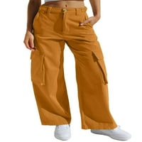 Diconna ženske baggy teretne hlače Y2K Vintage predimenzionirane dukseve višestruki džepovi ravno nogu
