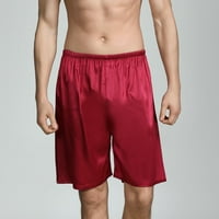 Pajama hlače za muške ljetne boje pune boje casual ravne elastične strugove Hlače Udobne padžame hlače