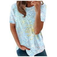 Slatke košulje za žene proljetne majice, pune boje casual bluza vrhovi ženskih tunika vrhova labavih comfy bluze, labavi plamte