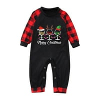 Roditeljska dječja odjeća za djecu Roditelj Warm Božićni set Plaid Ispiši Kućnu nošenje Pajamas Baby