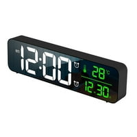 Digitalni zidni sat veliki broj LED displej sa unutrašnjom temperaturom, datum i 12 28h, crni