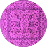 Ahgly Company u zatvorenom okruglu Orijentalne ružičaste tradicionalne prostirke, 3 'okrugla