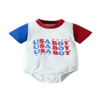 Luethbiez 4. jula Outfit Baby Boy Girl Romper Newbornical American zastava Onesie kratki rukav BodySuit Dnevna košulja za neovisnost