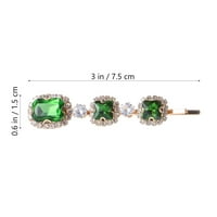 Girbobby Clips Rhinestone Vintage Crystal Barretts Bridal Emerald Pearl Fridal Clip Dekorativni dodaci