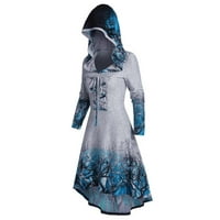 Viktorijanske haljine Ženske gotičke haljine za žene Renesanse visoke haljine Srednjovjekovne haljine s kapuljačom Vintage tamno halloween haljina vještica