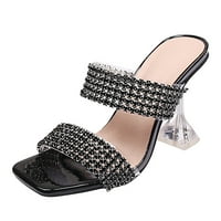 Ženske sandale Ljetni modni čaž Peti Flip Flop Ženske cipele Diamond Square Grock Heel Sandale
