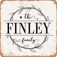 Metalni znak - porodica Finley - Vintage Rusty izgled