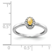 Čvrsti 14K bijeli zlatni dijamant i cabahnski citrinski žuti studeni Gemstone Angažman prsten veličine