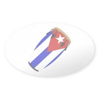 Cafepress - Conga Kuba zastava Music Ovalna naljepnica - Naljepnica