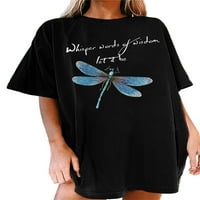 Paille Dame Baggy Fashion Majica Osnovni odmor Tunika Bluza Butterfly cvjetni print Radni pulover Tee