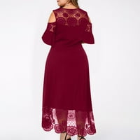 Cotonie Plus Veličina haljina za žene Ljeto čipke Crke Crtne haljine s visokim čipkama hladnim ramenom