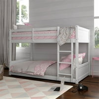 Hillsdale Capri primorski drveni Twin preko dva kreveta s dva kreveta sa madracima u bijeloj boji