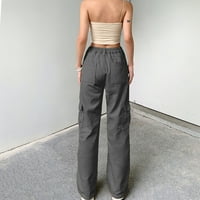 Dianli pantalone za žene visokog struka višestruki džepovi kombinezone čvrste radne odjeće Pocket pantalone